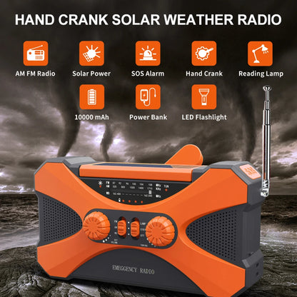 Camping Survival Radio Dual Speaker Rechargeable Weather Radio