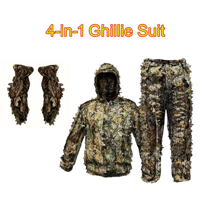 Hunting  Jungle Leaves  Camouflage Ghillie Suit  With Hood