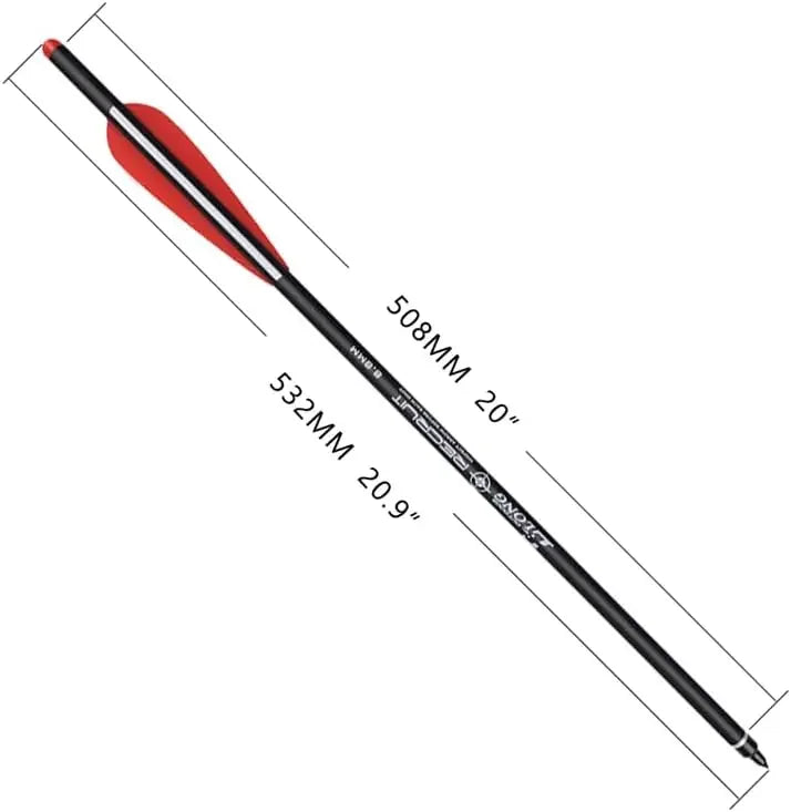 Crossbow Bolts 20 Inch Carbon with Hunting Broadheads 6 Pack