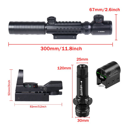 Tactical 3-9X32EG Riflescope Laser Red Dot