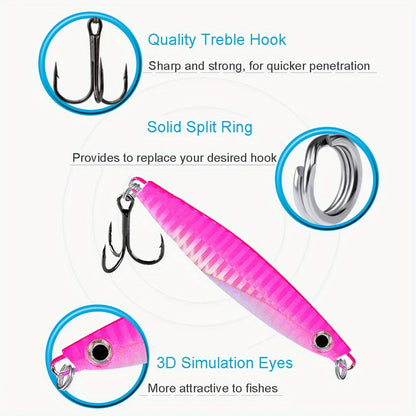 6pcs Metal Cast Jig Spoon 40g Fishing Jigs