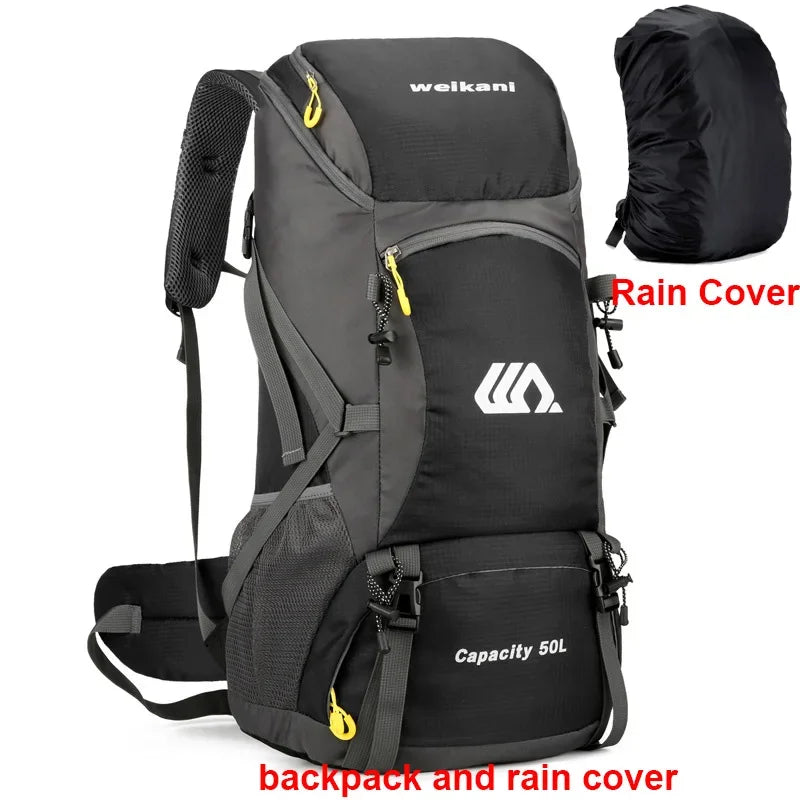 50L Large Waterproof Mountaineering Backpack Camping Men Hiking Bag Tourist Rucksack  Outdoor Sports Climbing  Bag Luggage Travel