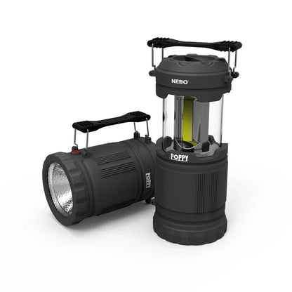 Battery Operated 300 Lumen Gray Lantern and 150 Lumen Spotlight