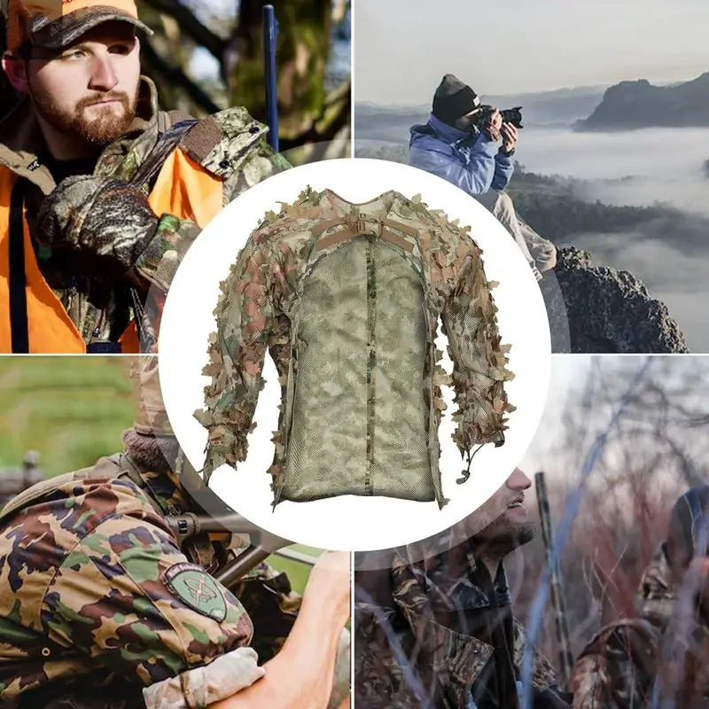 Ghillie Suit Breathable  Camouflage Woodland Camouflage