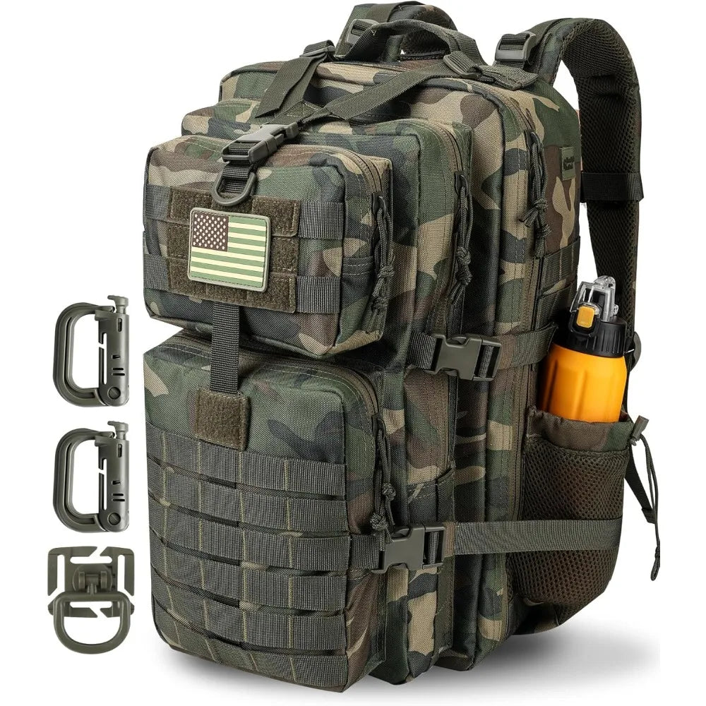 45L Tactical Backpack  Bottle Holder, 3-Day Pack