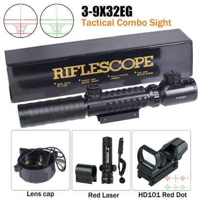 Tactical 3-9X32EG Riflescope Laser Red Dot