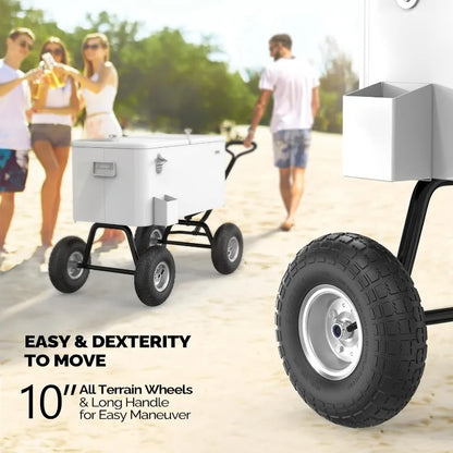 80 Quart Wagon Rolling Cooler Ice Chest,