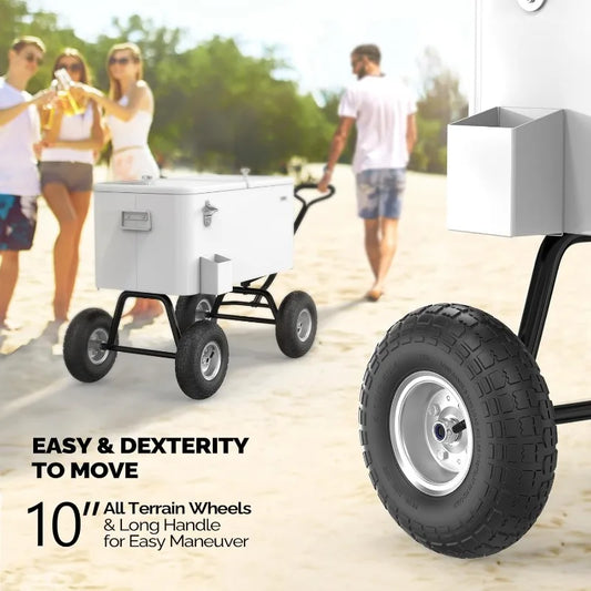 80 Quart Wagon Rolling Cooler Ice Chest,