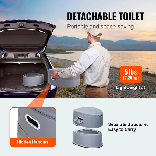 Portable Toilet 1.3G Detachable Inner Bucket T