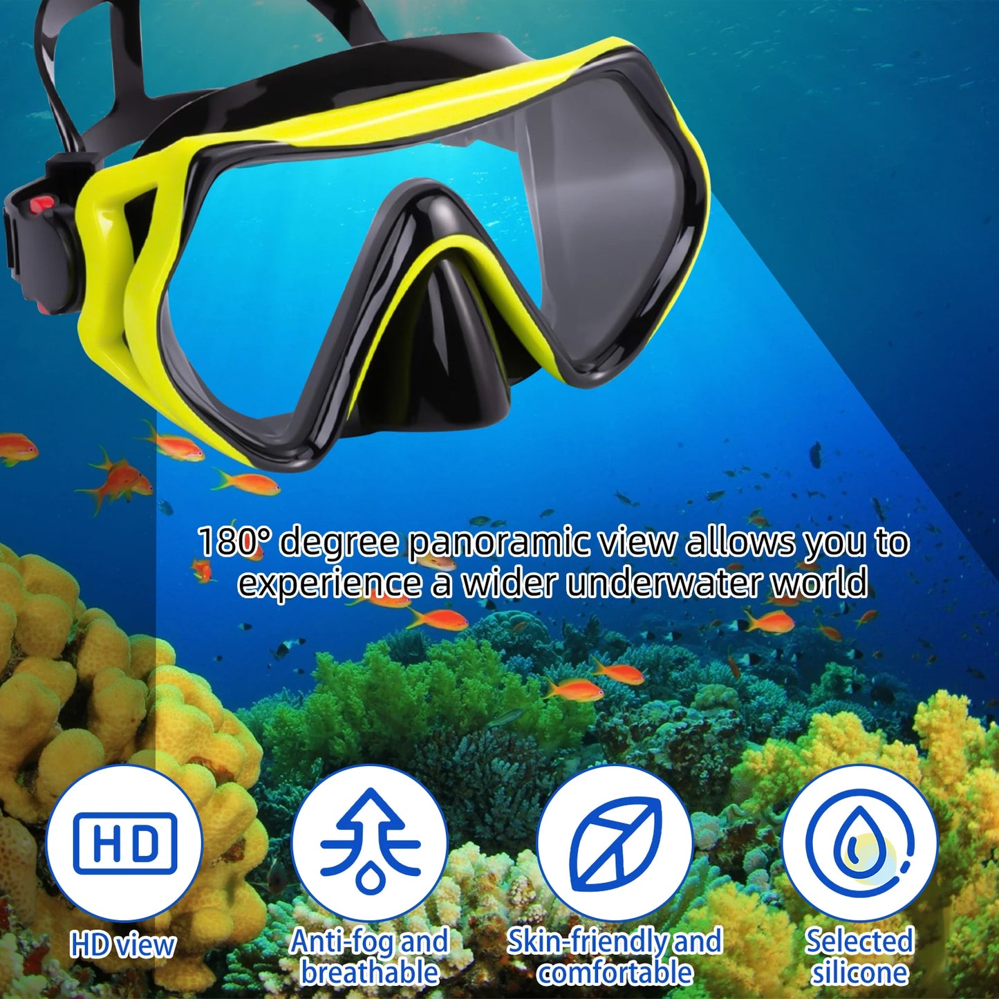 Snorkeling Gear for Adults,Diving Mask Snorkel Diving Fins