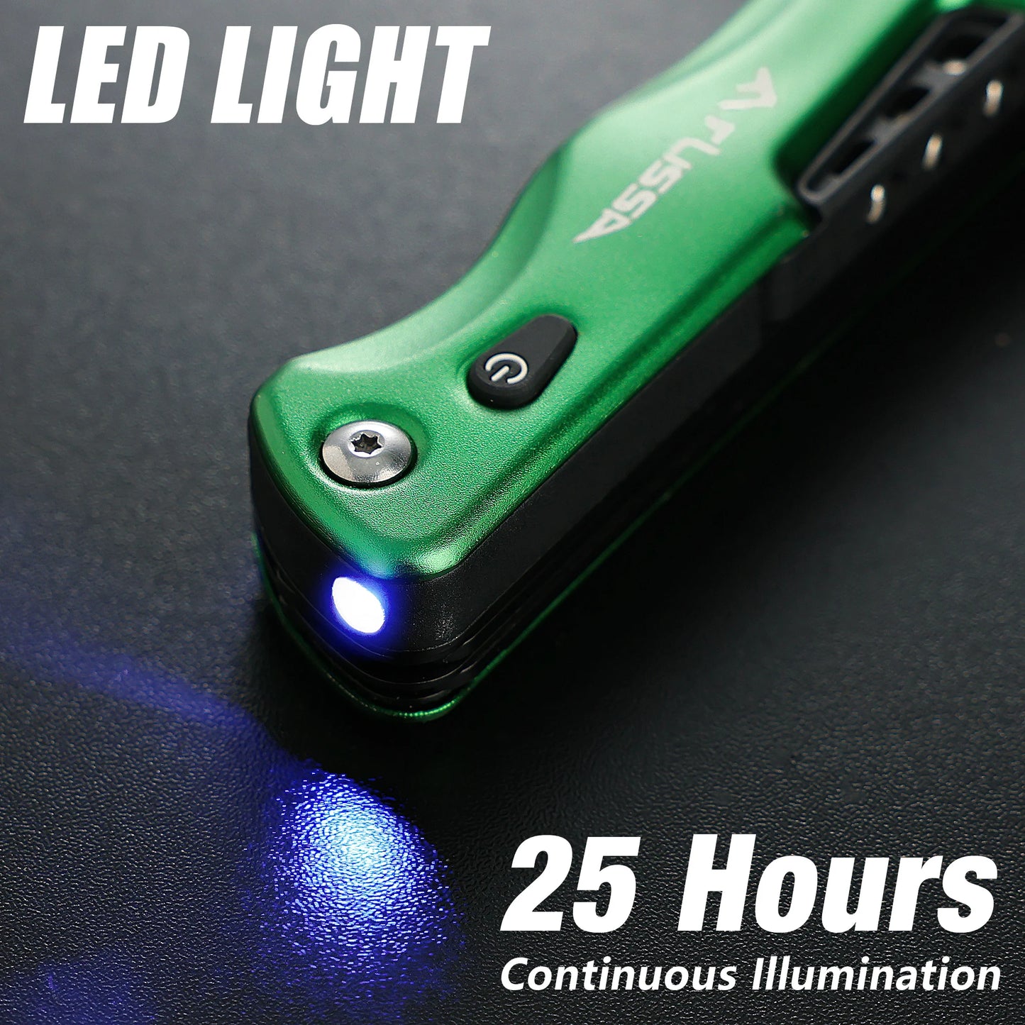 Camping 14-in-1 Multitool,  Stainless Steel with LED Light,