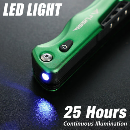 Camping 14-in-1 Multitool,  Stainless Steel with LED Light,