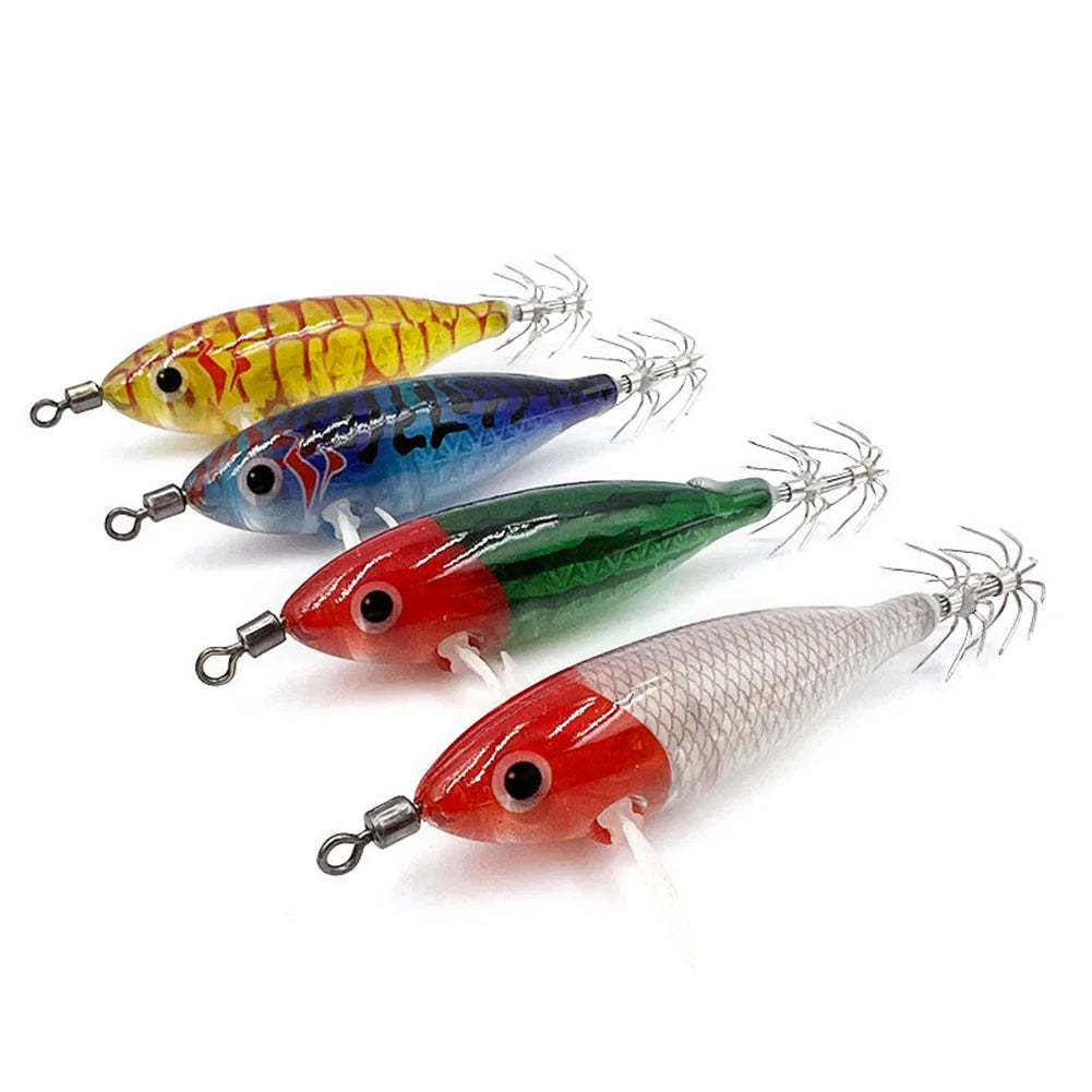 5.7g/8cm Cuttlefish Attracting Lure Double Hook Squid Jig