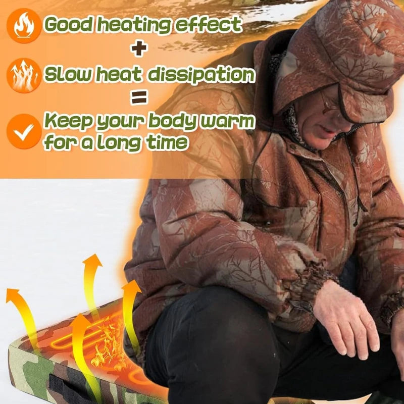 Camouflage Heated Seat Cushion for Sports Fields Outdoor
