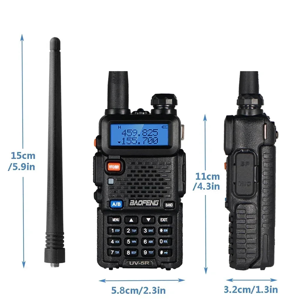 Baofeng Walkie Talkie UV 5R 8W  Long Range  3800mAh Battery