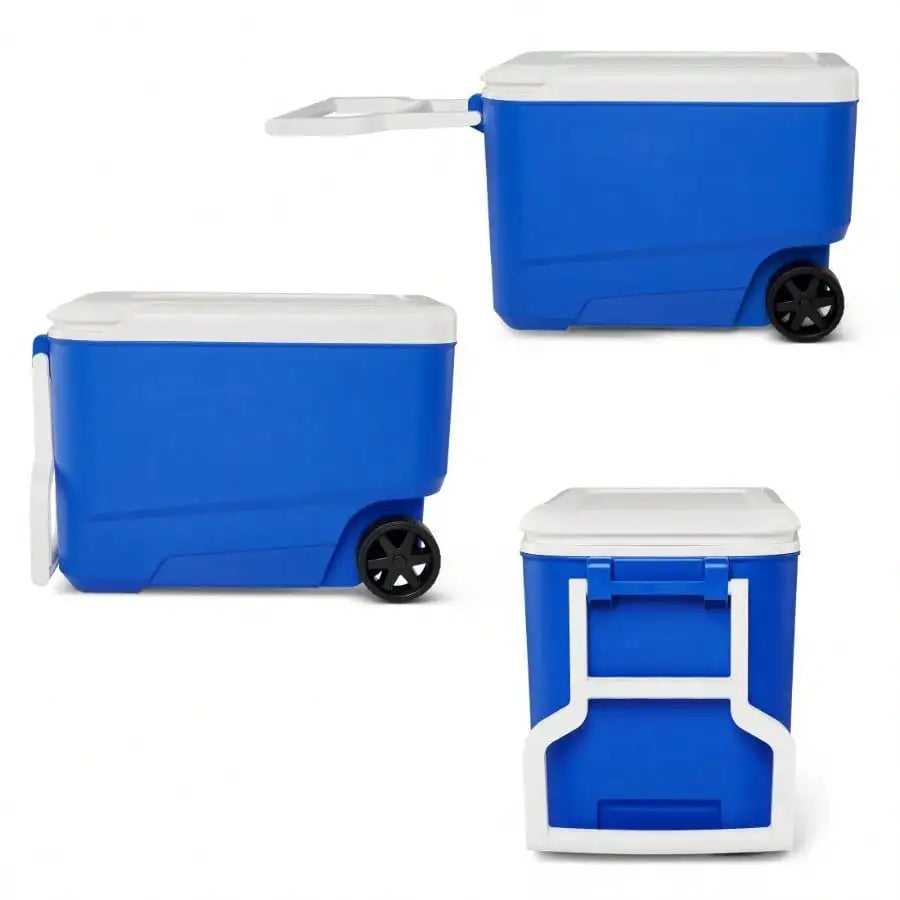 Hard-Sided Cooler (with Wheels) Blue 38-Quart