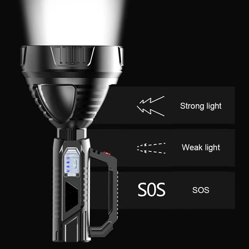 LED Searchlight 3 Modes  USB Rechargeable Life Waterproof