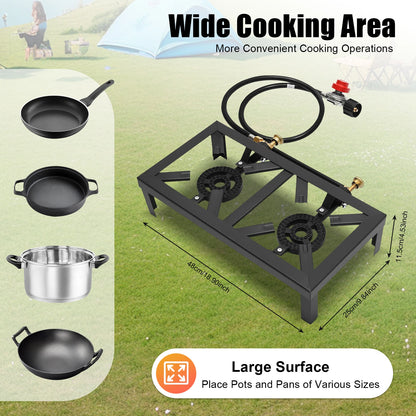 Portable Camping Gas Stove Double Burner