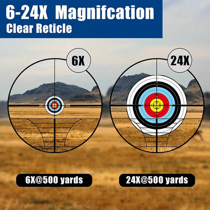 6-24x50 Rifle Scope Illuminated Red/Green Reticle