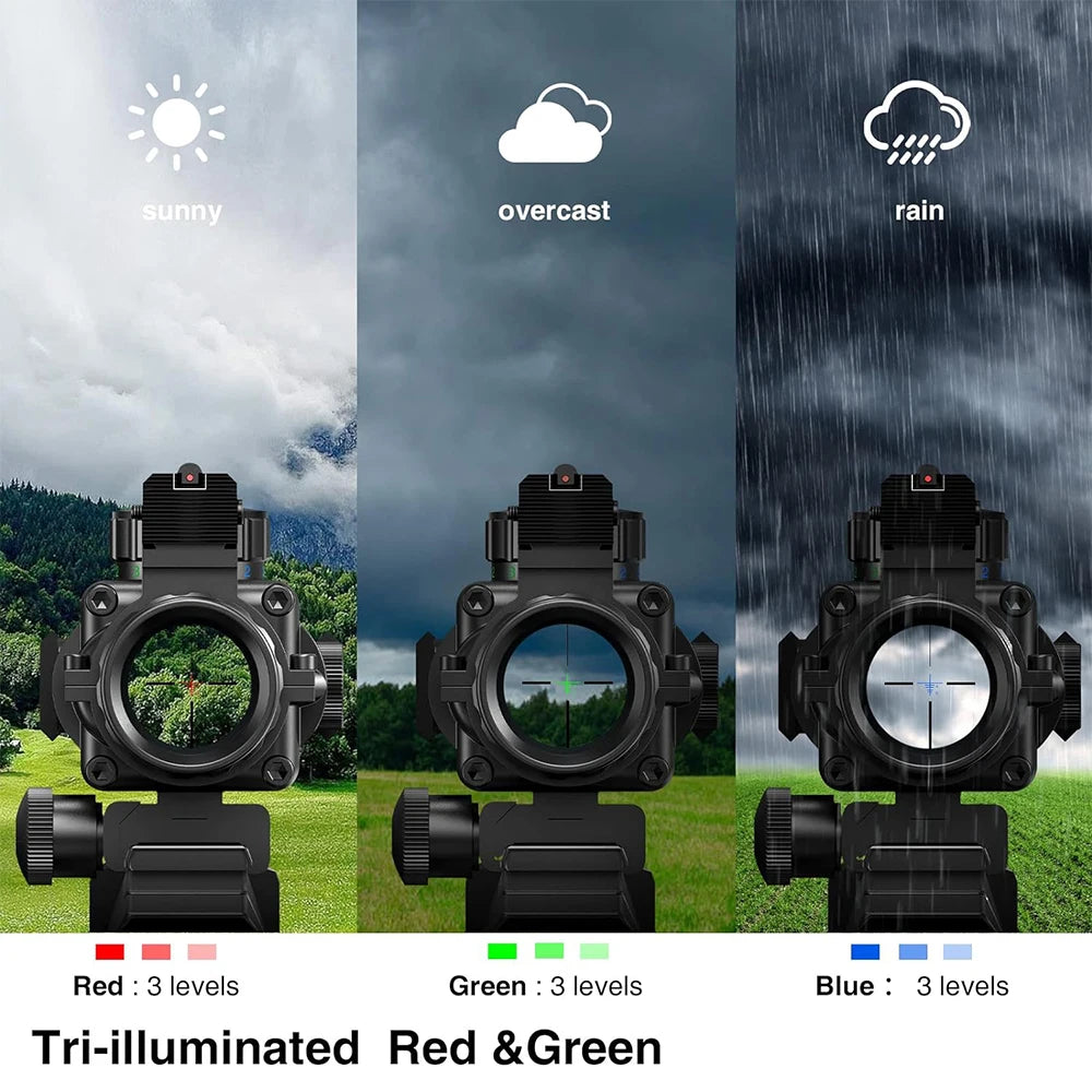 4x32 Tactical Riflescope with Fiber Optic Sight