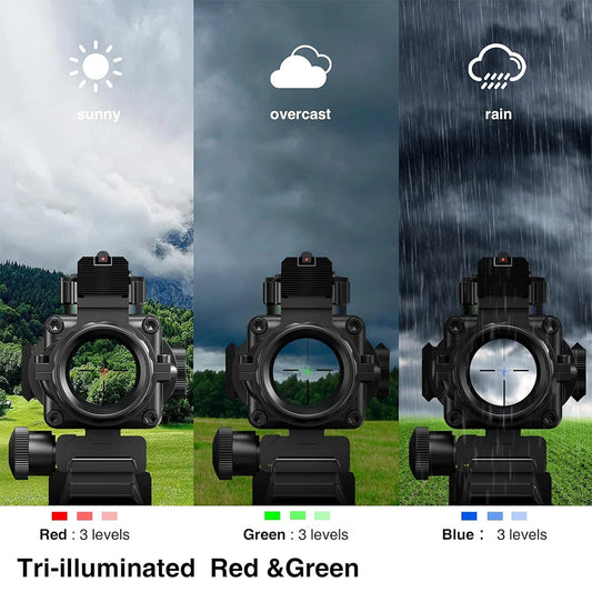 4x32 Tactical Riflescope with Fiber Optic Sight