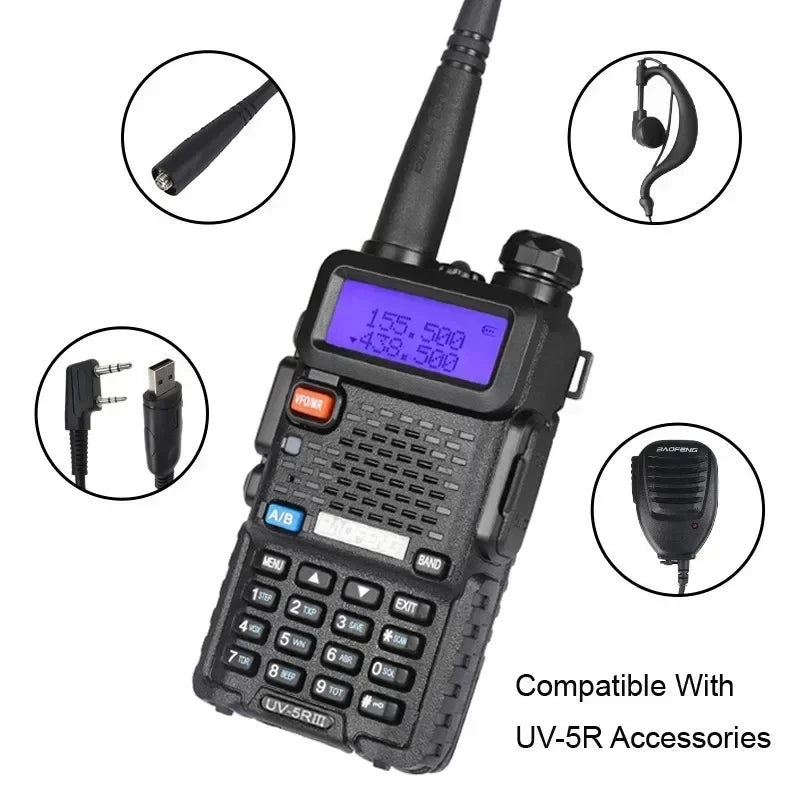 Baofeng Walkie Talkie UV 5R 8W  Long Range  3800mAh Battery