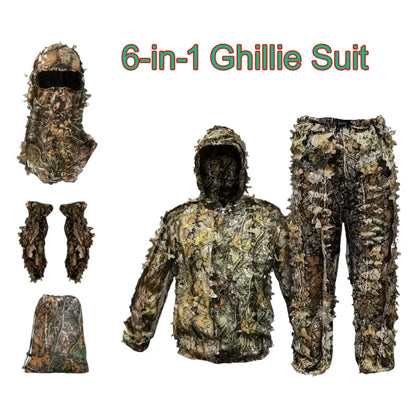 Hunting  Jungle Leaves  Camouflage Ghillie Suit  With Hood