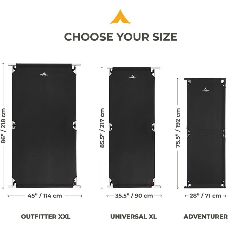 Teton Camping Cot with Pivot Arm, Folding Camping Cot