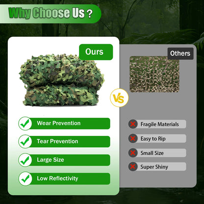 Polyester Nylon Camouflage Net Woodland for Camping Hunting