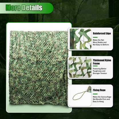 Polyester Nylon Camouflage Net Woodland for Camping Hunting