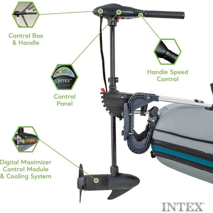 Transom Trolling Motor:Easy to Attach,Built-In Battery Meter
