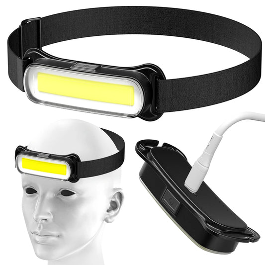 USB Rechargeable LED Headlamp 3 Modes Adjustable Headband