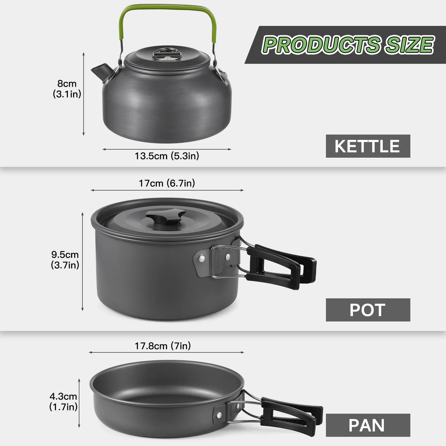 Camping Cookware Mess Kit Outdoors Camping Pot