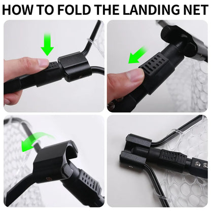 Fly Fishing Landing Net Soft Rubber Mesh