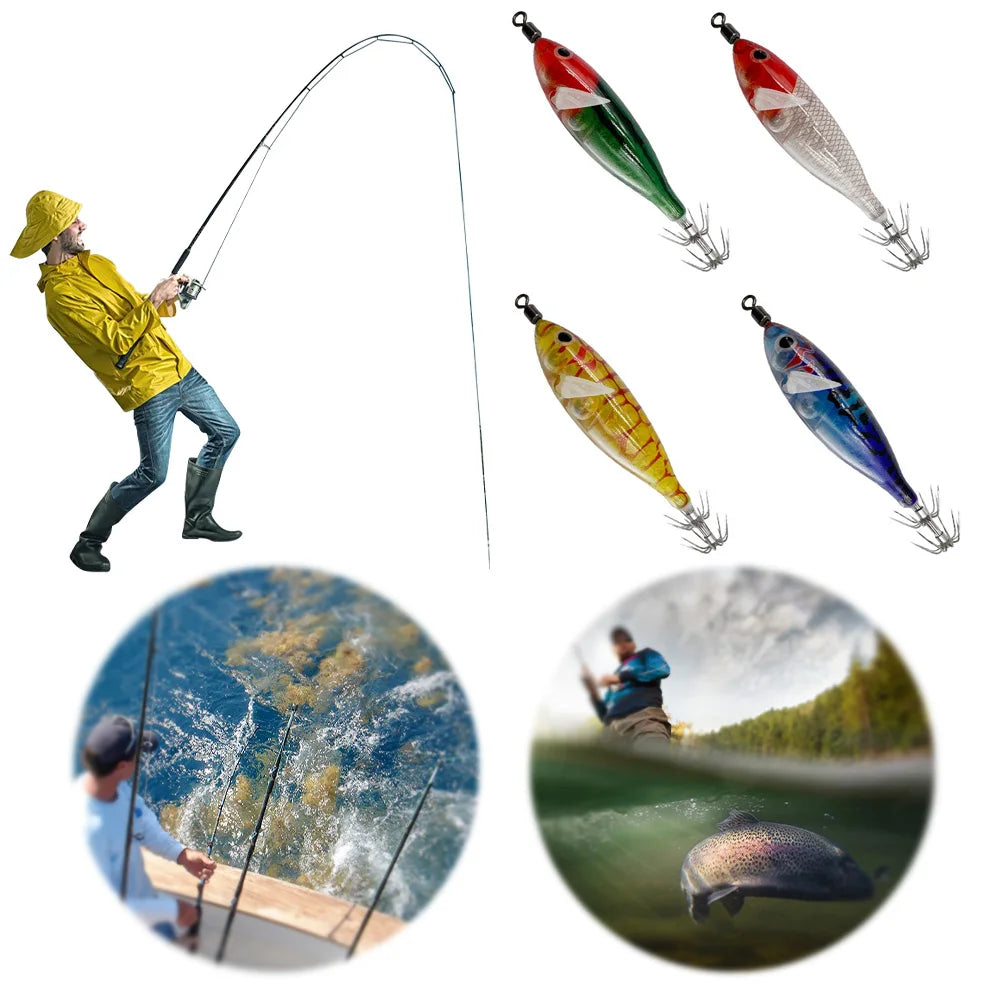 5.7g/8cm Cuttlefish Attracting Lure Double Hook Squid Jig