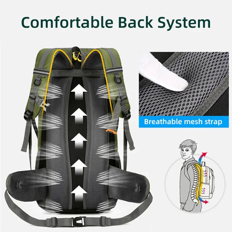 50L Large Waterproof Mountaineering Backpack Camping Men Hiking Bag Tourist Rucksack  Outdoor Sports Climbing  Bag Luggage Travel