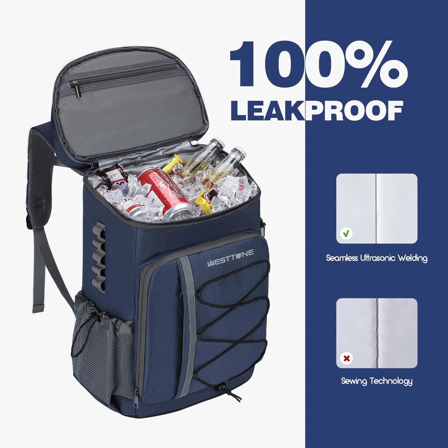 35 Can Cooler Backpack Leakproof Insulated Soft Cooler Bag